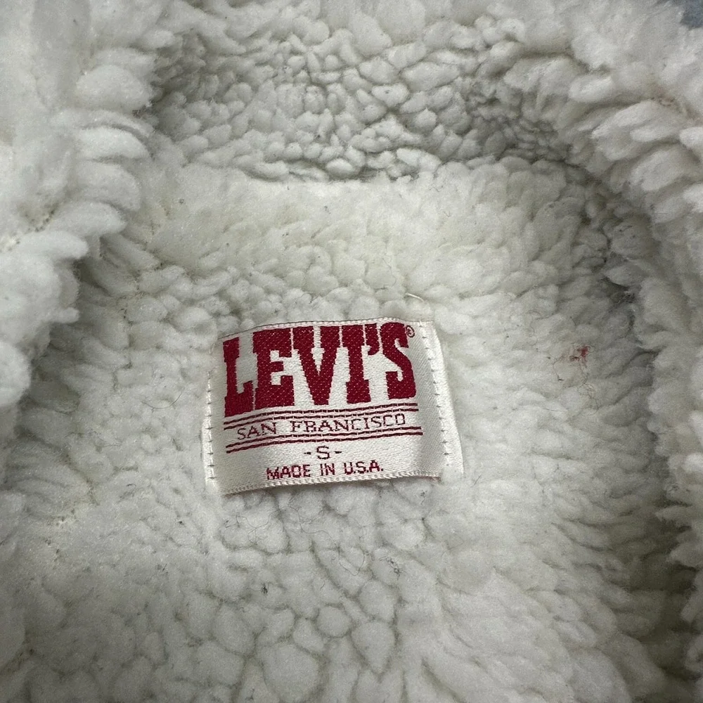 VTG Levi's 80s Made In USA 44R Sherpa Fleece Lined Denim Jacket Cowboy‎ Western